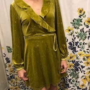 Glamorous velvet wrap dress